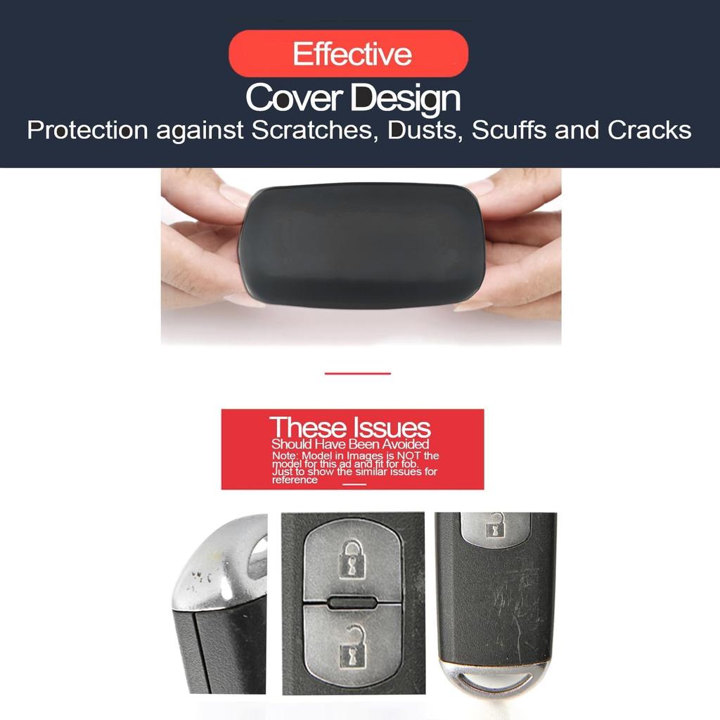 2Pcs Compatible With Toyota Sienna Smart 6 Buttons Key Fob Cover Case Key Chain Protector Keyless Entry Remote Holder