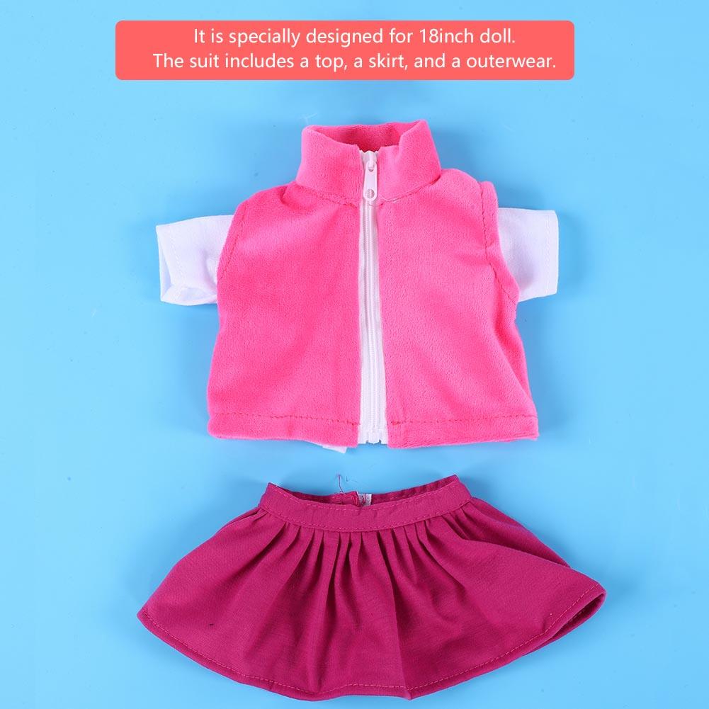 3pcs/set Girl Doll Clothes Dress Suit Set Top Skirt Coat for 18inch Girls Baby Dolls (n1339)