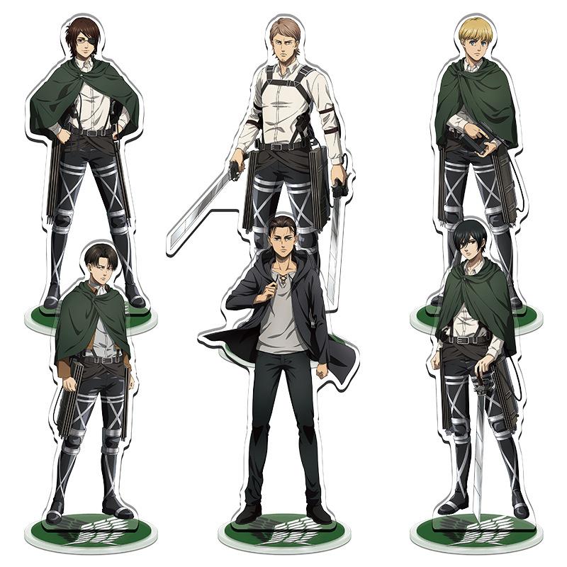 Attack On Titan Anime Acrylic Figure Stand Eren Rivaille Mikasa Model Desk Decor Collection Gift Toys