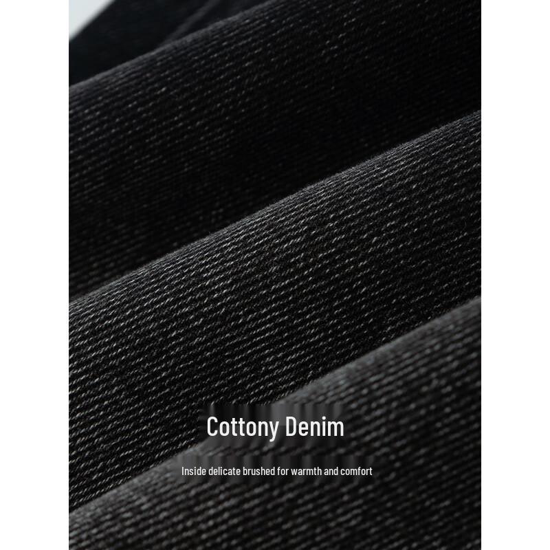 Mengshuya Women's Gradient High-Waist Loose Straight-Leg Winter Jeans