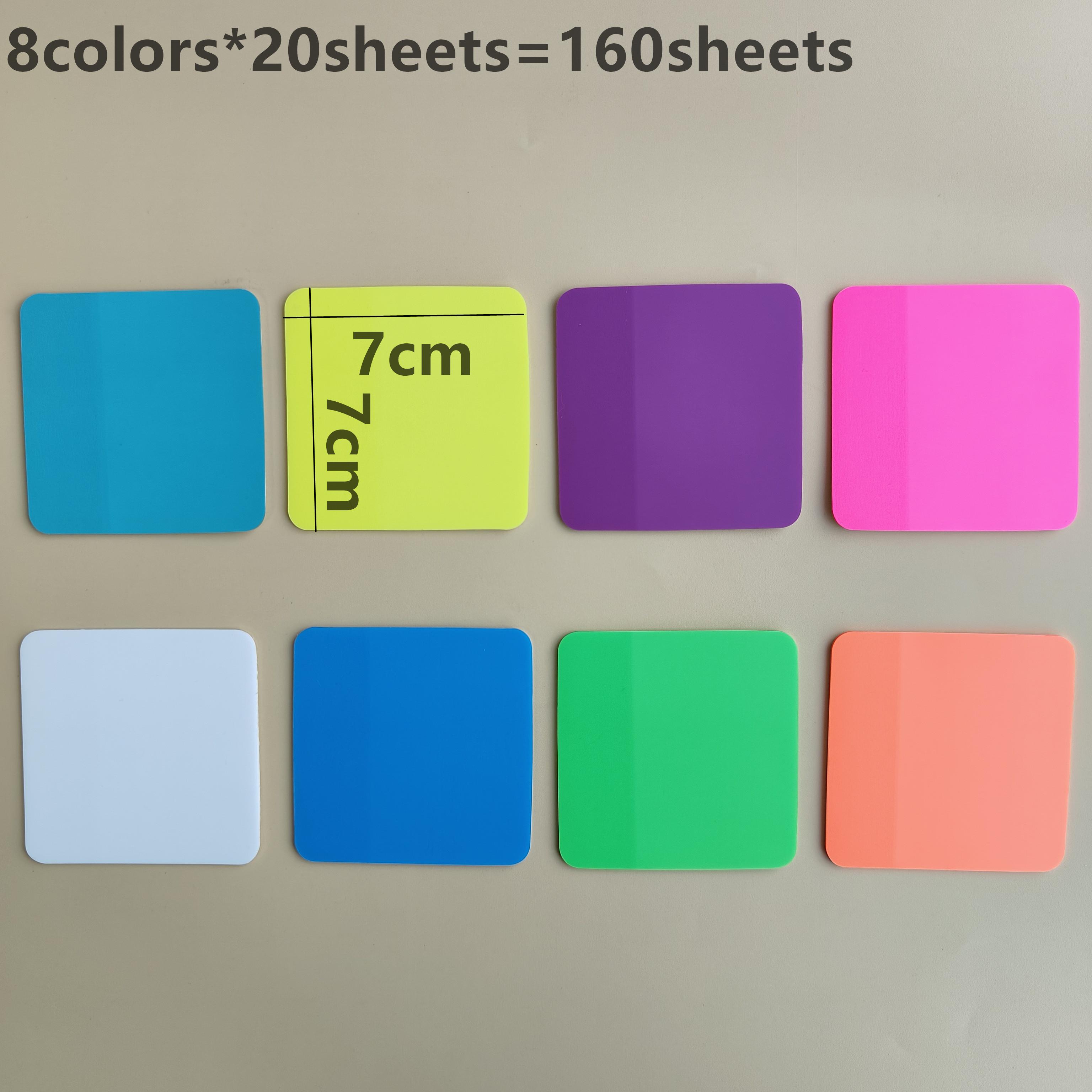 

160 Sheets 8Color Transparent Sticky Notes 7*7CM Scrapes Sticker Note Clear Notepad School Stationery Office Supplies