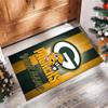 Green Bay Packers Crystal Velvet Rug, Custom Name Text Personalized Non‑Slip Floor Mat for Home Decor Gift