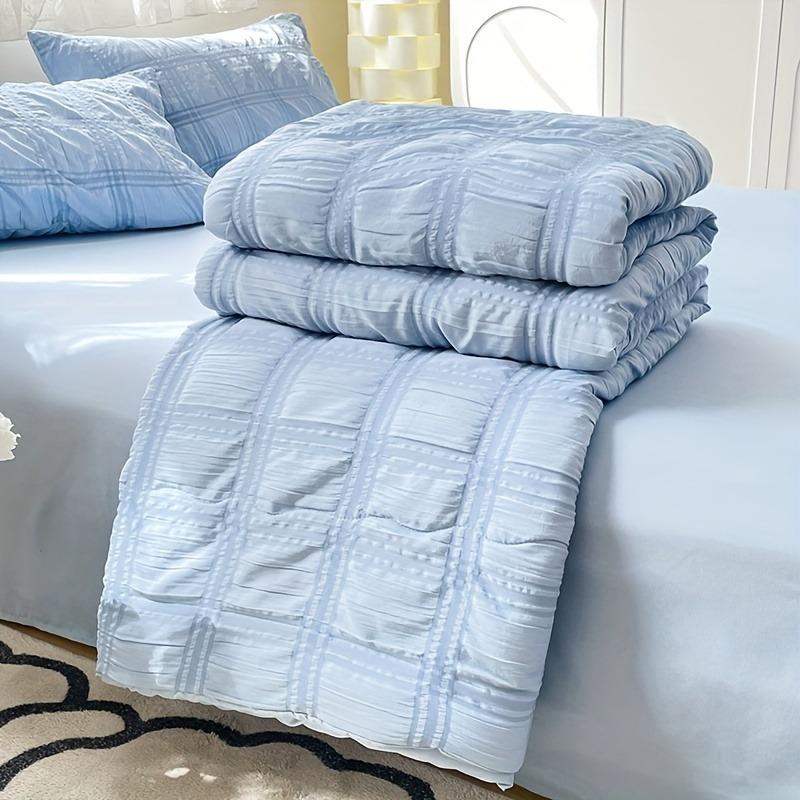 

Легкое летнее одеяло Дышащий сирсакер Мягкое удобное постельное белье для всех сезонов Идеально для декора спальни 150x200cm