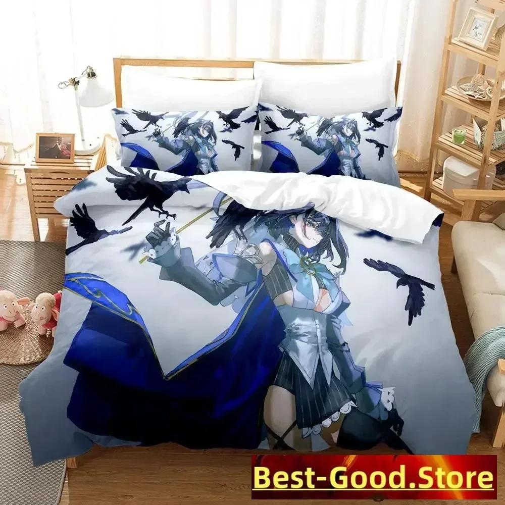 Ouro Kronii Bedding Set Single Twin Full Queen King Size Bed Set Adult Kid Bedroom Duvetcover Sets Anime Parure De Lit Bed