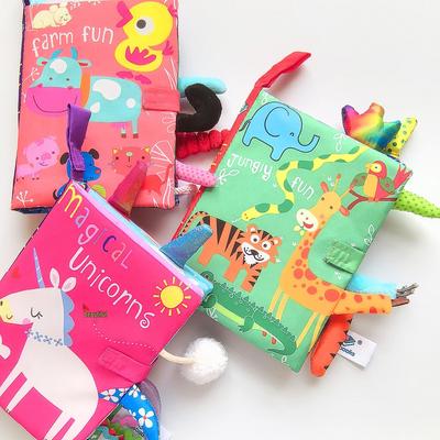 Baby 3D Schwanz Stoffbuch - Reißfestes Früherziehungs-Tierbuch für Kinder