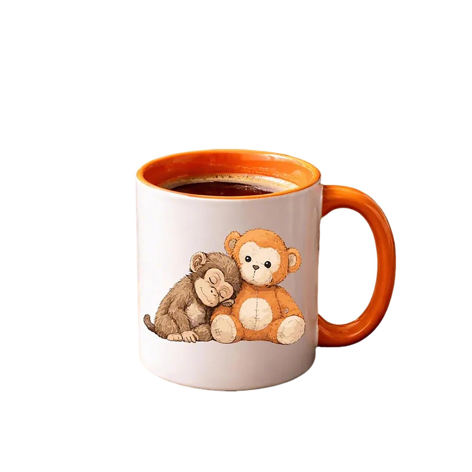 Baby Monkey Plush Toy Mug, Viral Monkey Punch Mug, Animal Lover Gift, Punch Meme Mug, Monkey Graphic Mug, Team Punch Mug, Sad Monkey Mug One Size