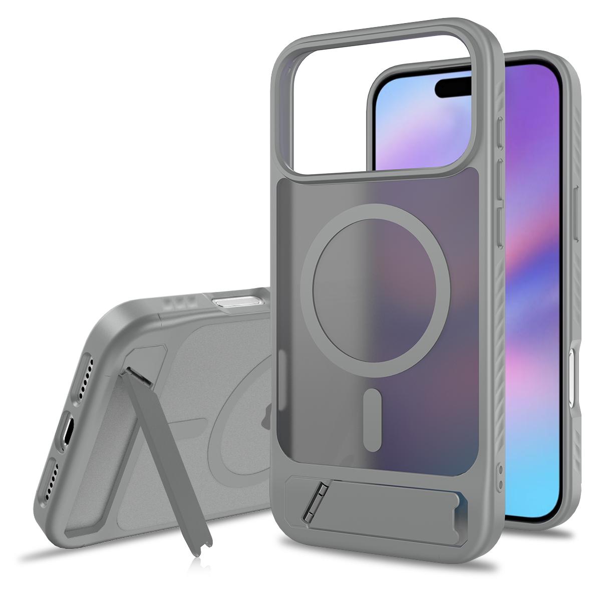

Fashion Hard PC+TPU Stand Fundas Phone Case for IPhone 17Air 16E 15 14 Plus 13 12 Pro Max Magnetic Wireless Charge Protect Cover iPhone17 Pro