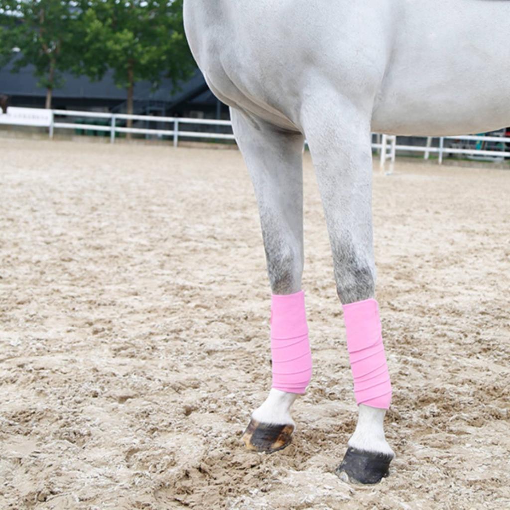 4 Peças Bandagens Polo Lã Macia Bandagem para Cavalo Bandagem para Perna de Cavalo Equipamento Equestre Longo Enrolado