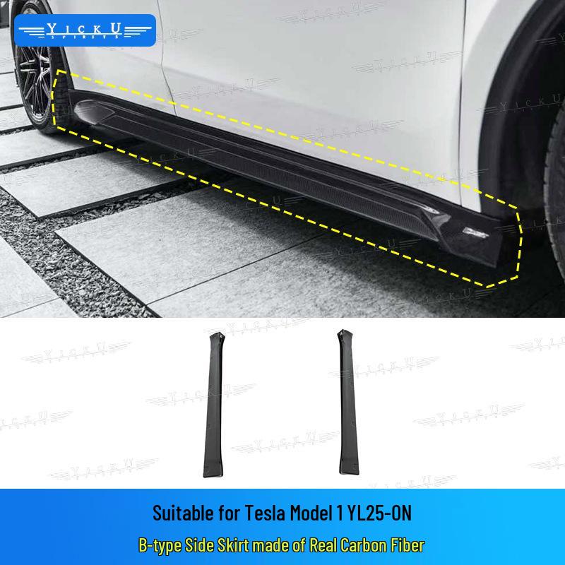 Tesla Model YL CMST Style Real Carbon Fiber Front & Rear Lip Hood Kit