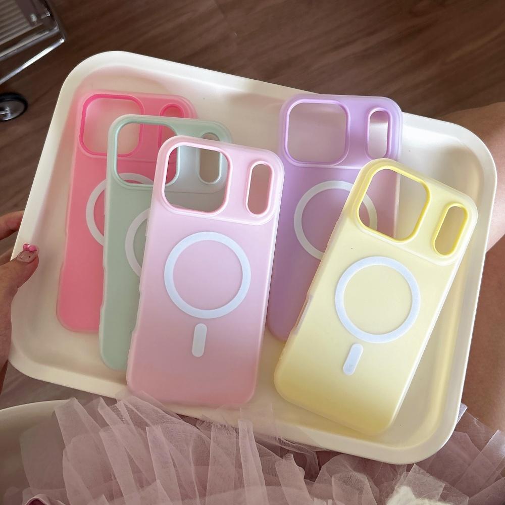 Luxury Candy Matte for Magsafe Case for iPhone 17 Air 16 15 14 13 12 Pro Max 11 16Plus 16E 17Pro Magnetic Clear 2 IN 1 Cover