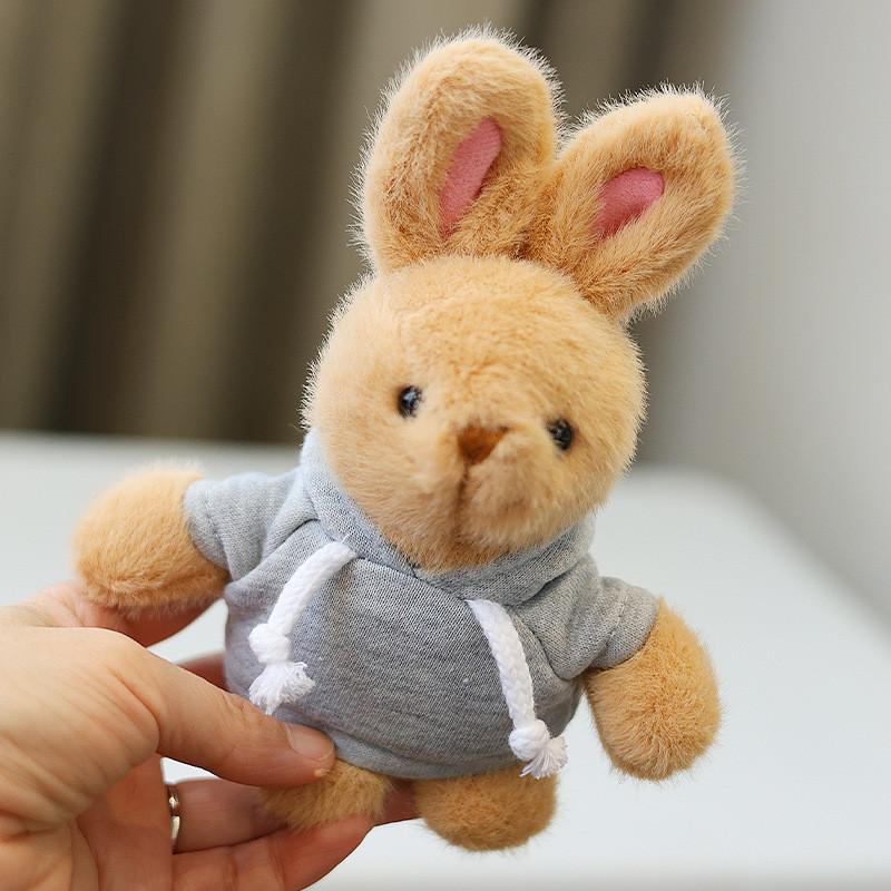 Rabbit Plush Keychain Toy Cute Stuffed Animal Doll Kids Birthday Keyring Gift