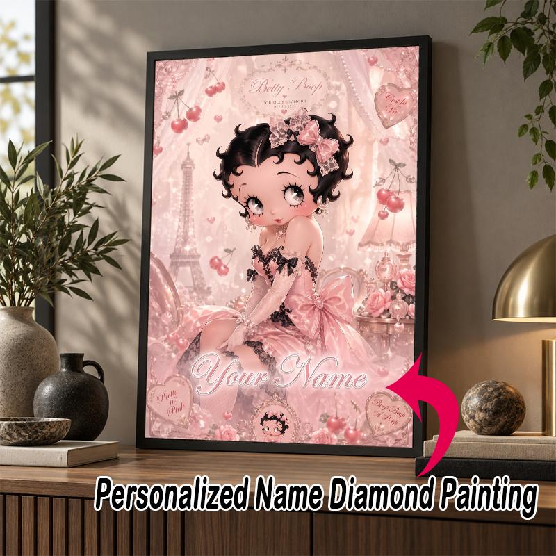 Custom Name Betty Boop 5D Diamond Painting Personalized Full Drill Diamond Art Kit Gift