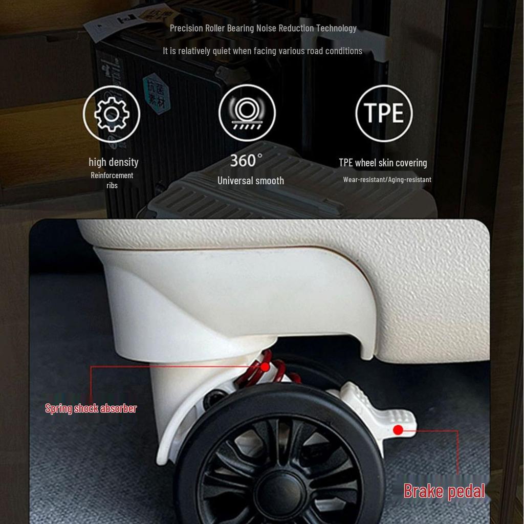 Extra Large Antibacterial 5-Wheel Trolley Suitcase with Combo Lock