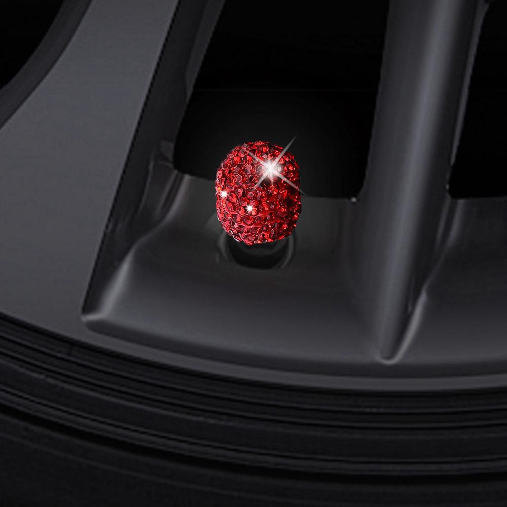Tire Rhinestone Decor Valve Caps Diamond Bling Bling Shiny Wheel Valve Dustproof Cover Car Motorcycle Tyre Accessories Valve Stems 1