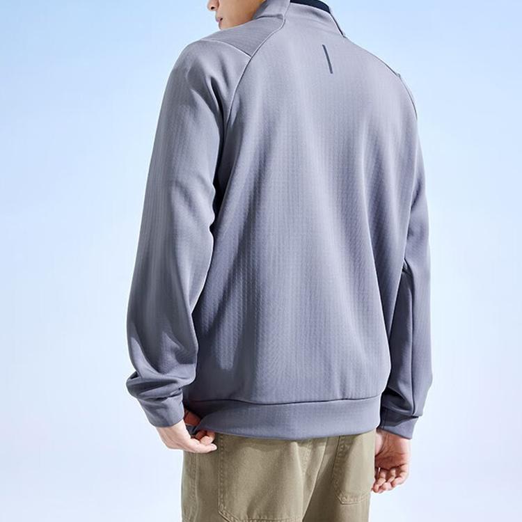 Anta Plain Zip Hoodie Men Hoodies Smoke-Blue-Gray 952337708-1
