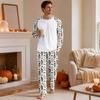 Herren Halloween Pyjama-Set mit langärmeligem Oberteil und langer Hose, lässig, bequem, Nachtwäsche