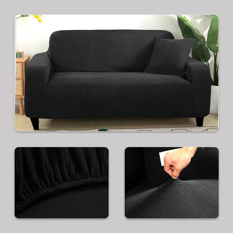 Polar Fleece Fabric Sofa Cover 1/2/3/4 Seater Thick Slipcover Couch Sofacovers Stretch Elastic Cheap Sofa Covers Towel Wrap