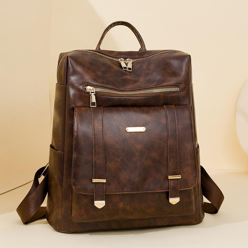 PU Rucksack Retro Großer Fassungsvermögen Rucksack Damen Reisetasche
