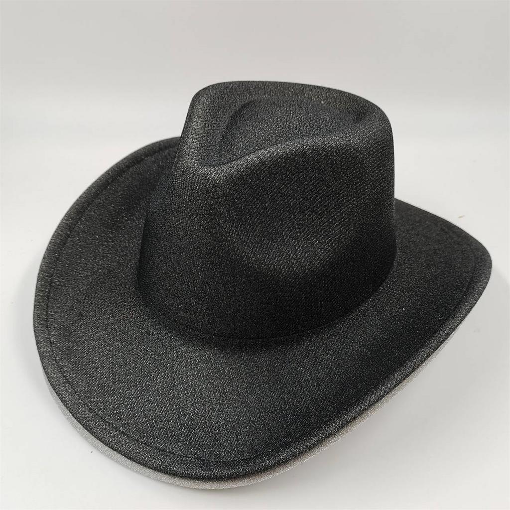 Silberfarbener Glitzer Cowboyhut Western cowboy Männer und Frauen Retro Party Bühnenparty Cowboyhut Outdoor Ritterhut Großhandel