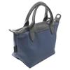 Longchamp Le Pliage Energy 17 Chiusura a Scatto con Zip Manico Corto Tela con Bordi in Pelle Mini Borsa a Spalla Borsa da Donna Blu 1500HSR006