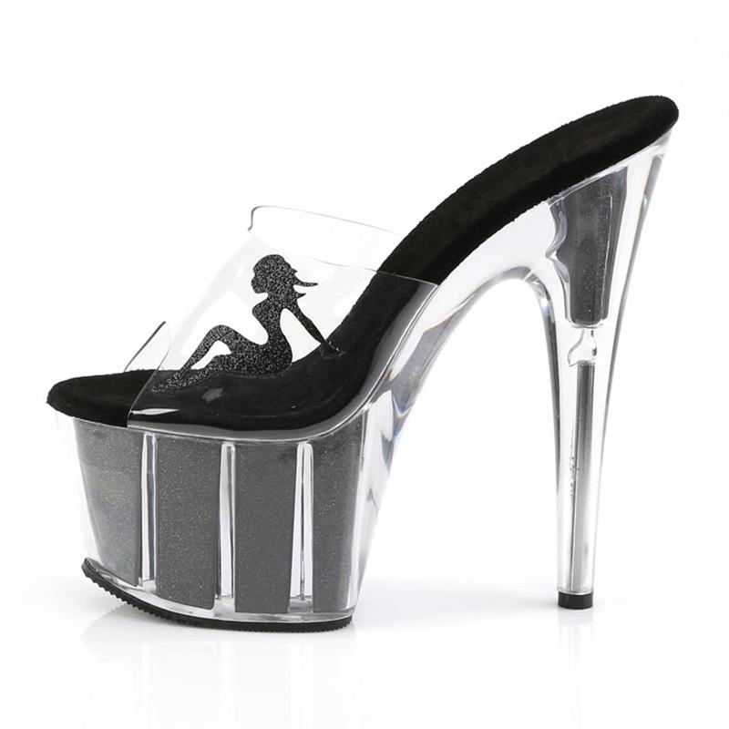 Fashion summer crystal high heels thin heels cool slippers fairy wind word with transparent sandals female 2025 new