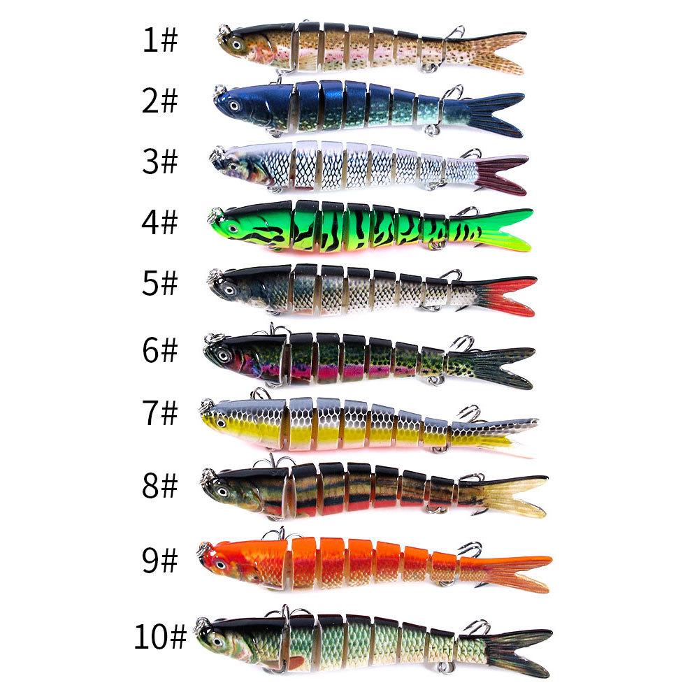 Multi-Section Fish Fishing Gear Lure Bait 10 Color Submerged Tossing Bait Lure Hard Bait
