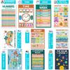 KIDS KING 18 Boho Laminated Educational Posters for Preschoolers - Pre-K and Kindergarten Learning Poster Charts for Toddlers 1-3-5 Years Old -