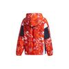 Adidas Aop Block Hooded Fleece-Lined Print Jacket Women Jacket Red GT6489