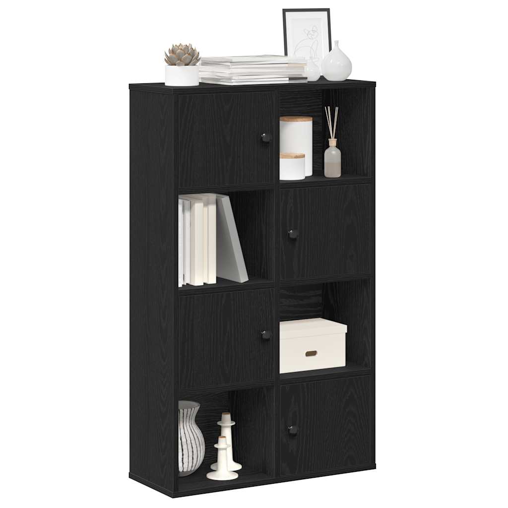 Bookshelf Black Oak Effect 60x24x101.5 cm Engineered Wood