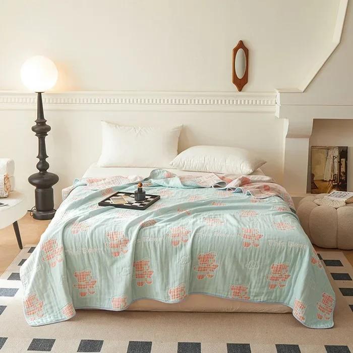New Class A Cotton Is Not Easy To Shrink 6 Layers Gauze Blanket Towel Blanket Summer Blanket
