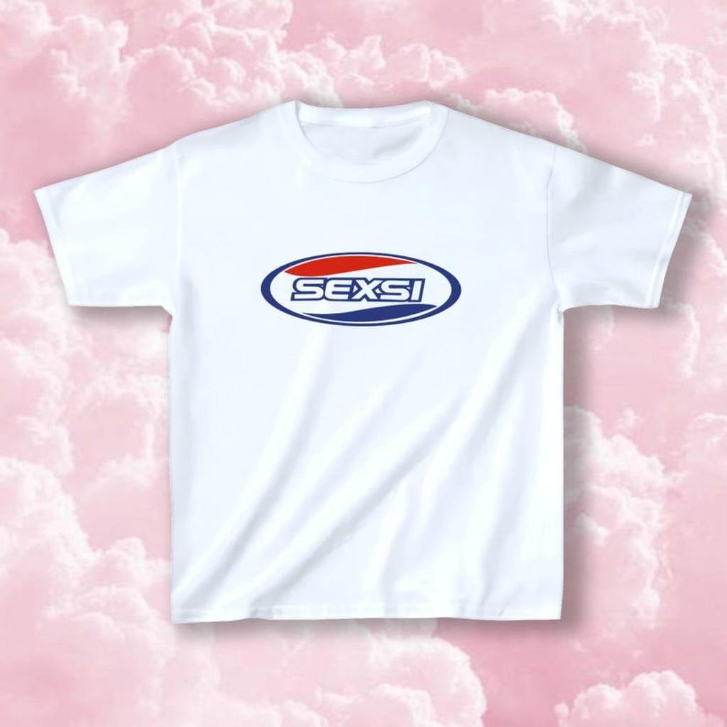 Funny Sexsi Y2K Women's Fitted T-shirt Cute Girly Funny Meme Tee Shirt Oversized Streetwear Trendy Fashion Short Sleeve Female Male Clothing