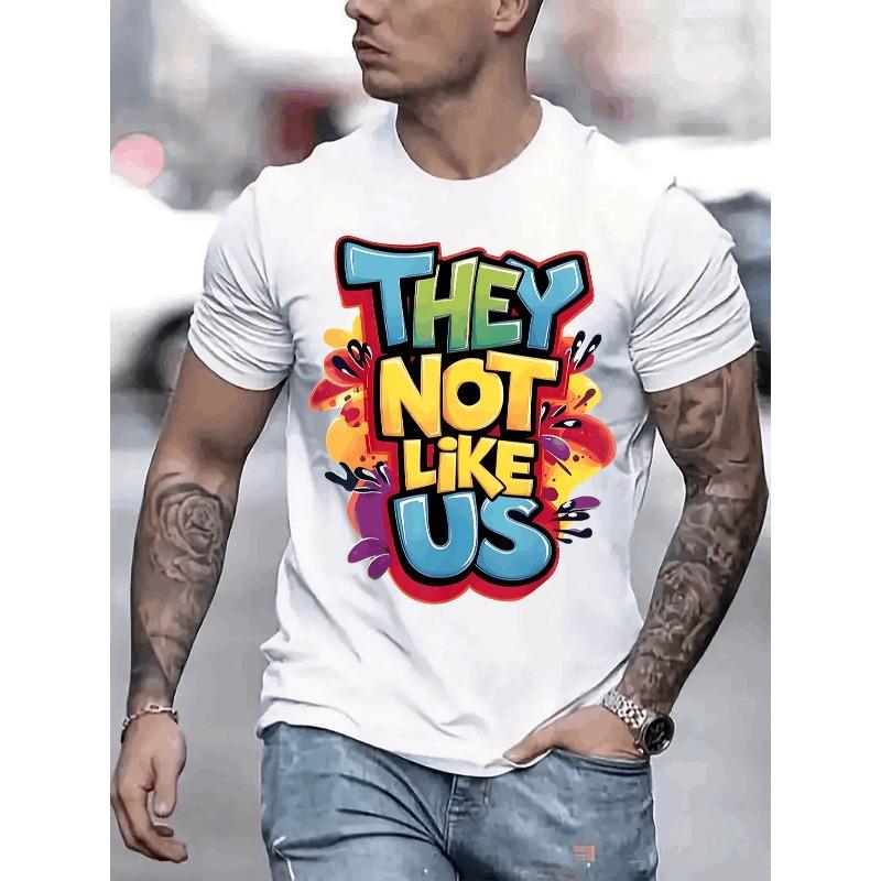 

European sizes THEY NOT LIKE US Mens TShirt Comfortable Crew Neck Casual ShortSleeves Soft Breathable Menswear Tshirt Summer Spring Streetwear 4XL чорний