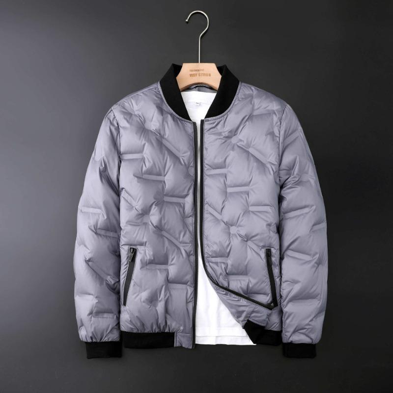 Men's 90 Down Jacket Pressed Glue Men's Stand-up Collar Winter Jacket Plus Size Baseball Jacket