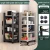 4-Tier Movable Kitchen Storage Rack with Microwave Shelf