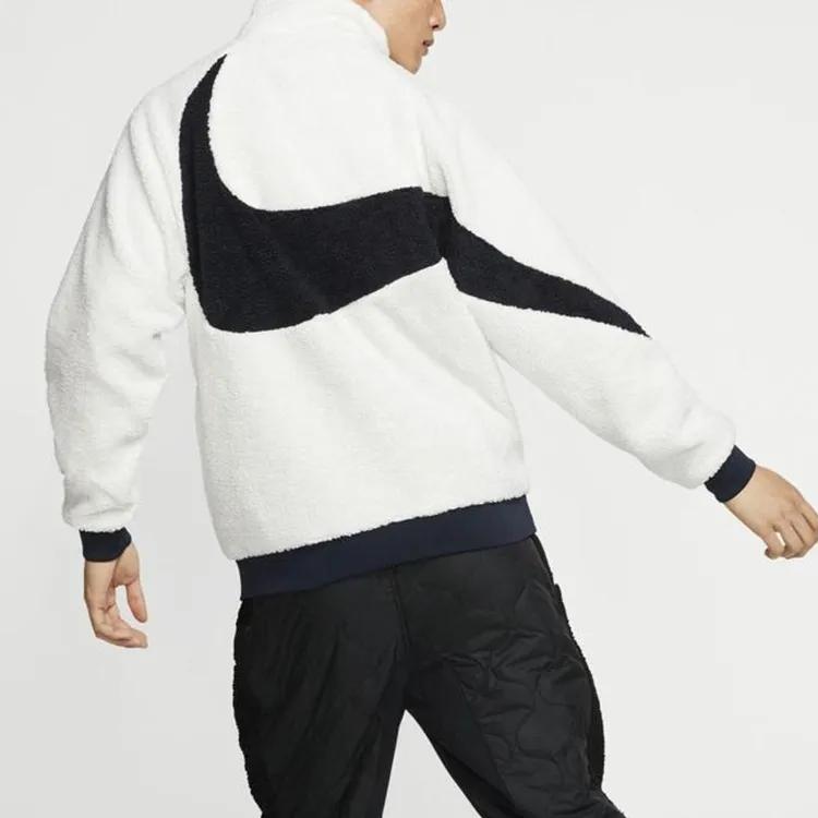 Nike Big Swoosh Reversible Boa Jacket Asia Sizing White Black (Unisex) Velvet Jackets BQ6546 114