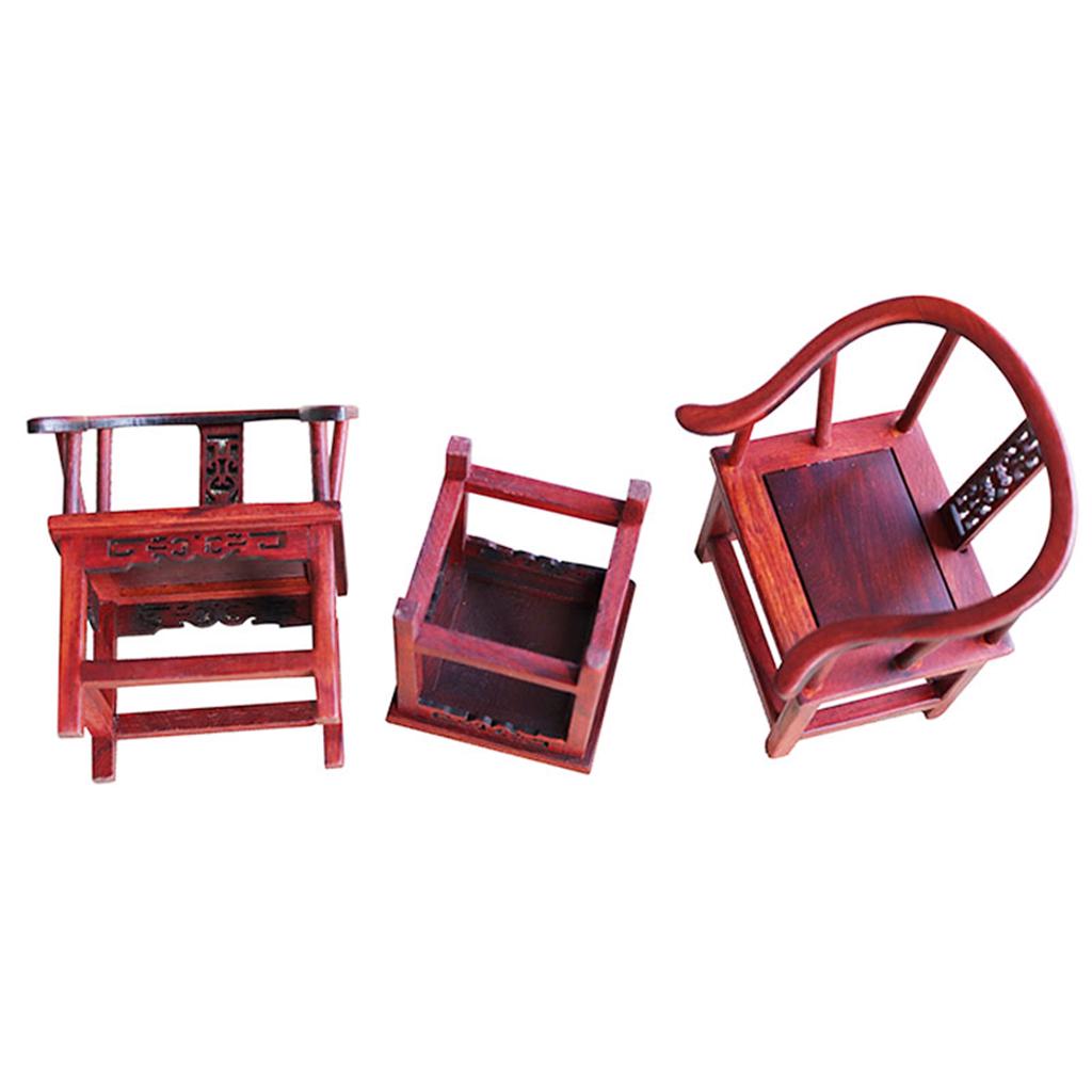 Backrest Wood Chair Handcrafted for Dolls Dollhouse Miniatures Scale 1:12 White