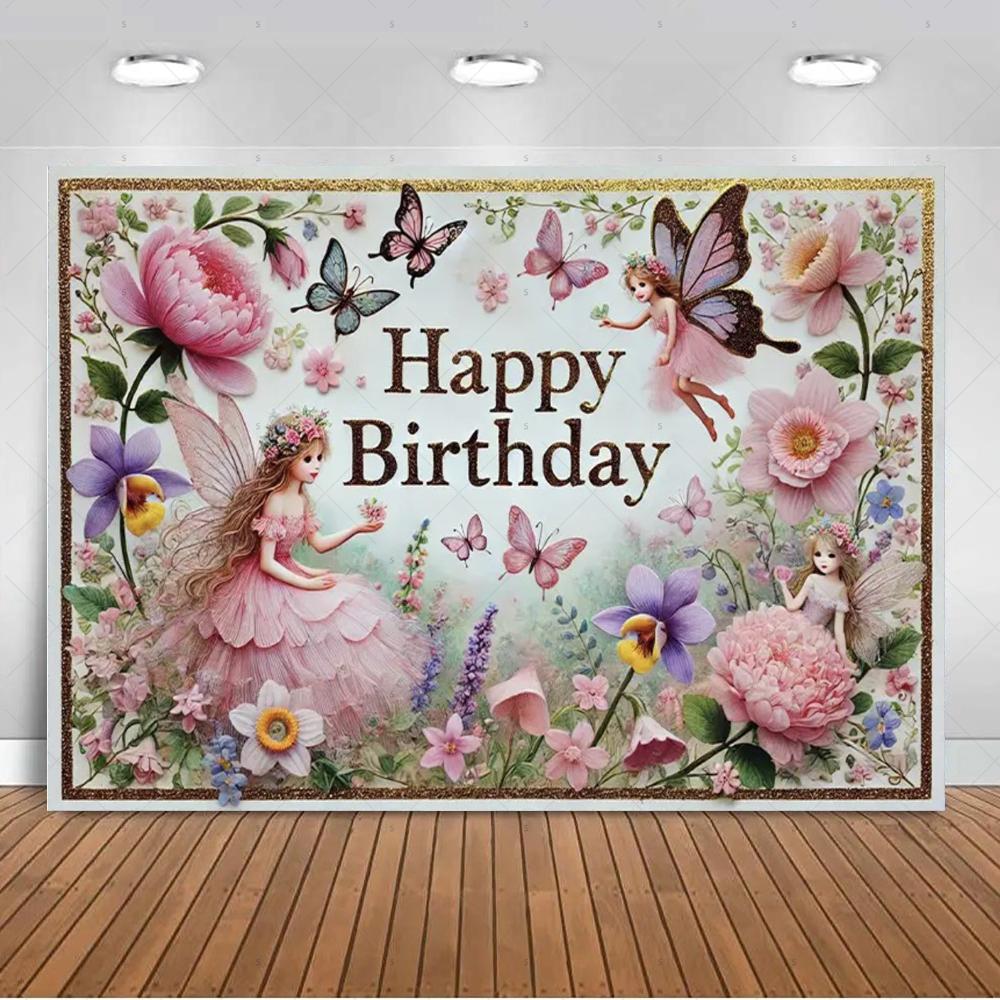 Flowers, fairy, mushroom, house theme, birthday party decoration, background, elf, butterfly, mermaid, banner, photography, studio props4618