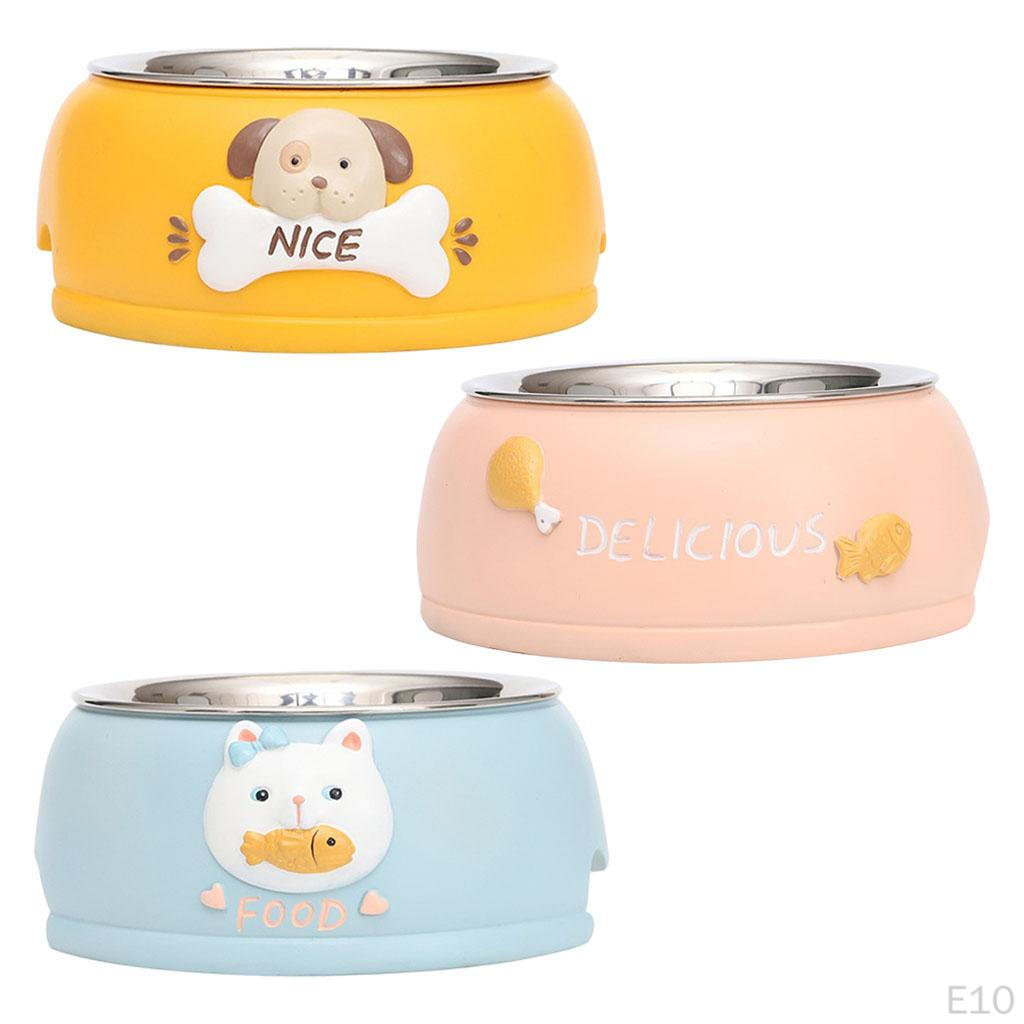 Dog Bowl Stainless Steel Bowls with Anti-Skid Rubber Base or water Dish for Puppy Cat and Kitten