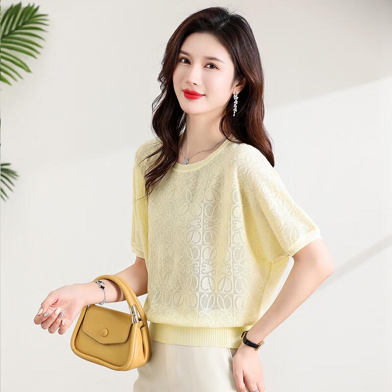 

Fengxun Women s Short-Sleeve Knit Top Large