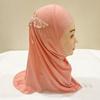 Lace Rhinestone Decor Kids Hijab Breathable Headscarf Charming Head Wrap  Casual