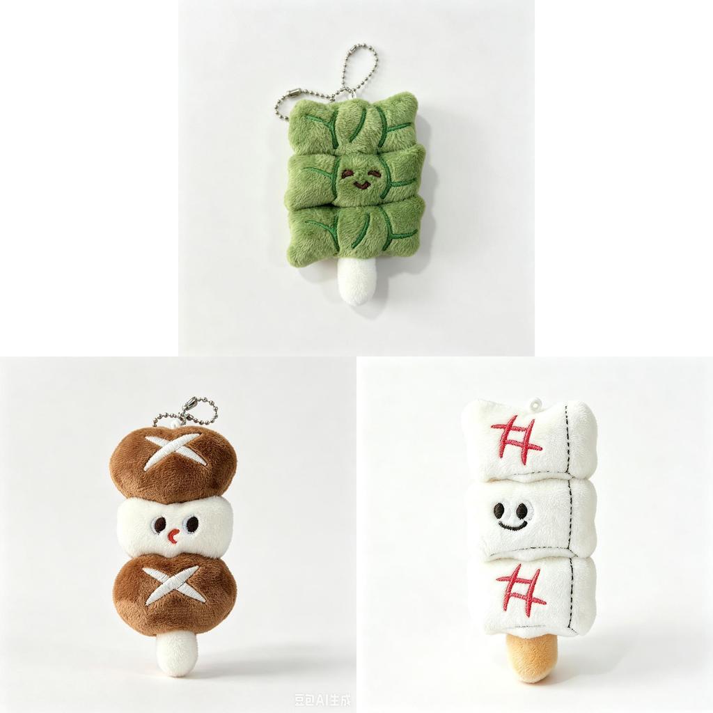 Kawaii Foodshaped Plush Pendant With Pp Cotton For Backpack And Keys