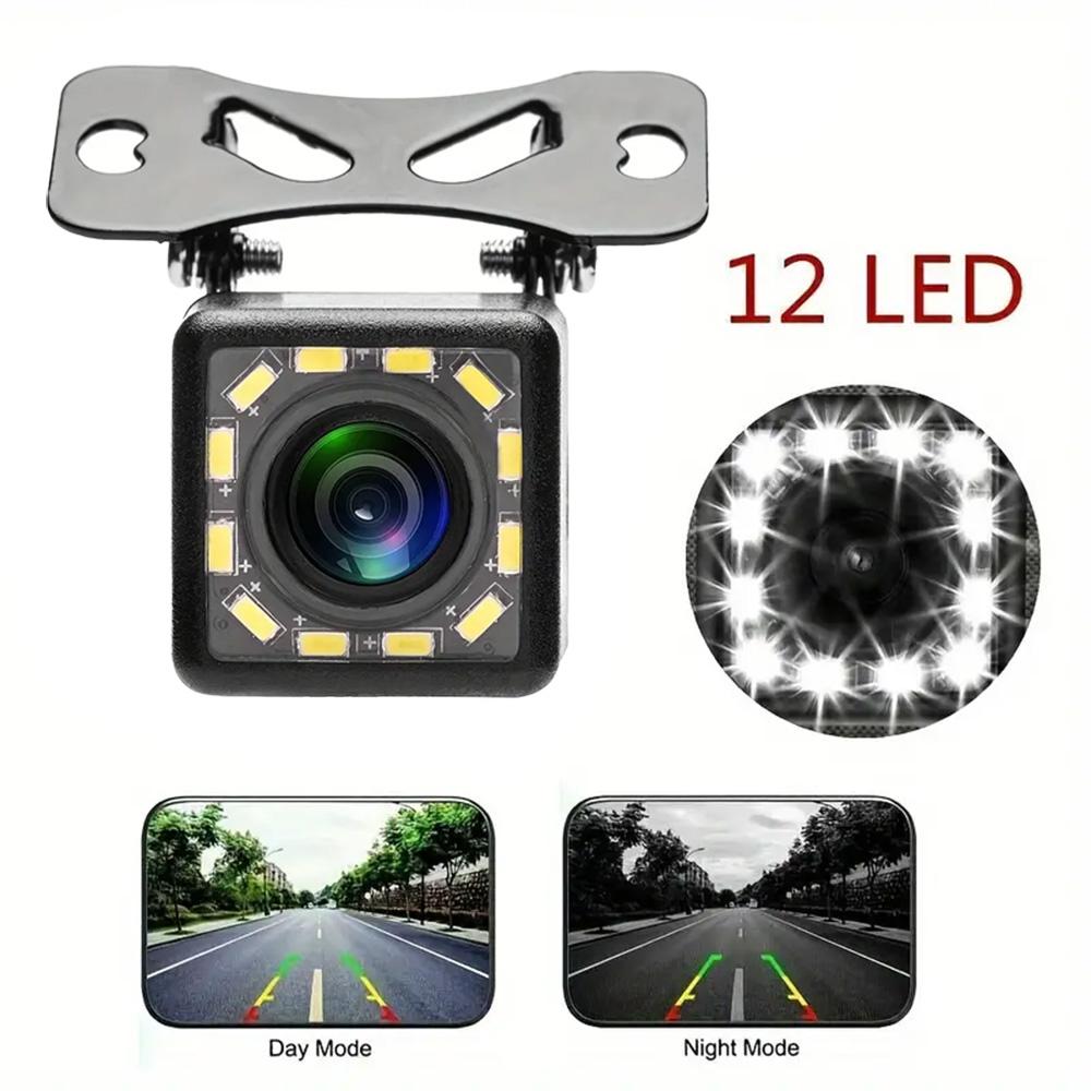 12-LED Weitwinkel Auto Rückfahrkamera, Rückfahrkamera, Nachtsicht, Rückfahr-Autoparkmonitor CCD Wasserdicht HD Video