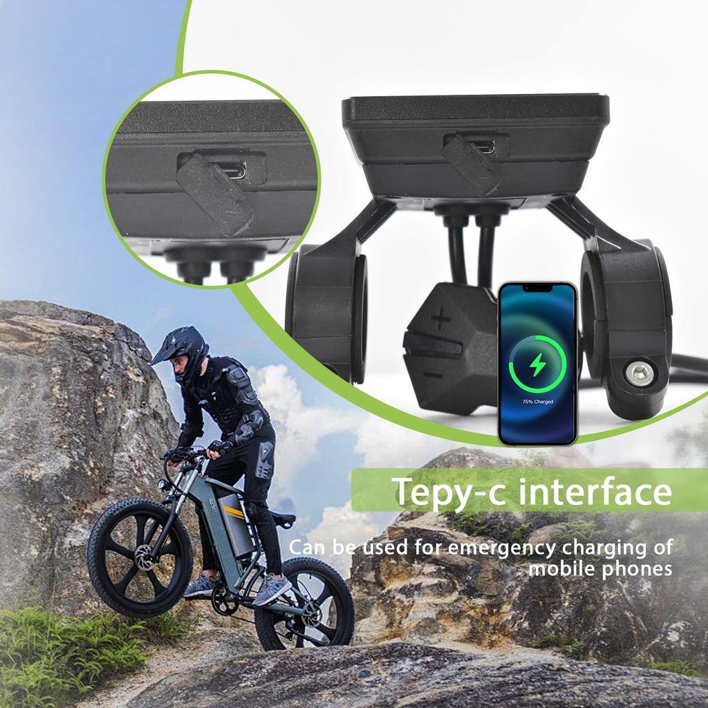 M5C-2 Ebike Display With Bluetooth Mobile Phone Control Electric Bicycle Computer Wired Bicycle Speedometer And Bicycle Odometer2