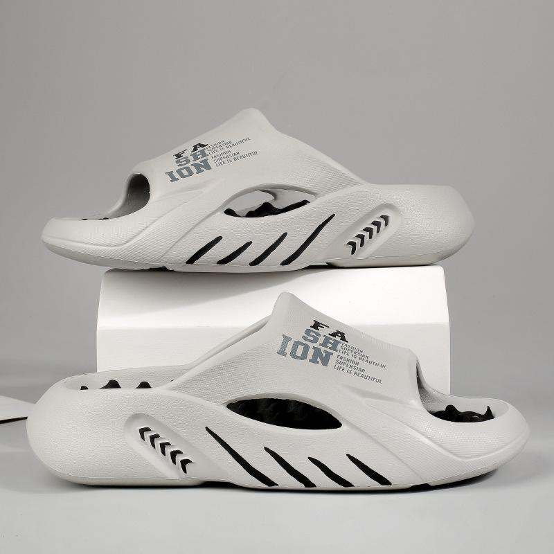 

Тапочки мужские летние уличные, спортивные, Stepping Shit Sense, нескользящие, против запаха, уличные пляжные сандалии большого размера, Drag 36-37 серый