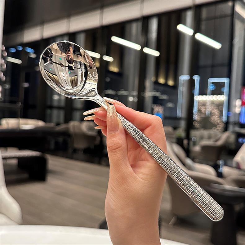 Hammer-pattern, High-face Value, Household Exquisite Western Soup Rice Spoon