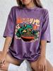 Frog Eating RaUnisex Noodles Printing Washed TShirts Womens Cotton Oversize Tops ONeck Short Sleeve T Shirt Summer Womens Clothes