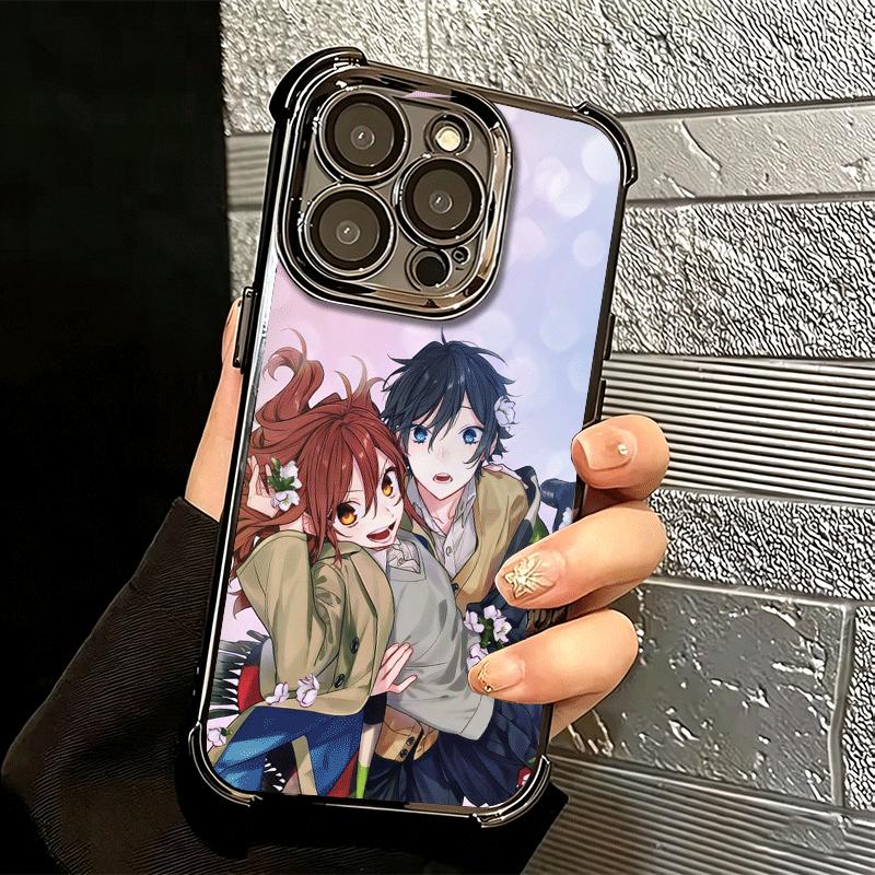Anime Horimiya Soft Phone Case For iPhone 15 16 17 Air 14 Pro Max 16E Plus 13 12 Mini Plating Anti-Fall Fundas