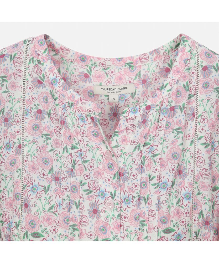 THURSDAY ISLAND Flower Pintuck Dress_T254Mop217W