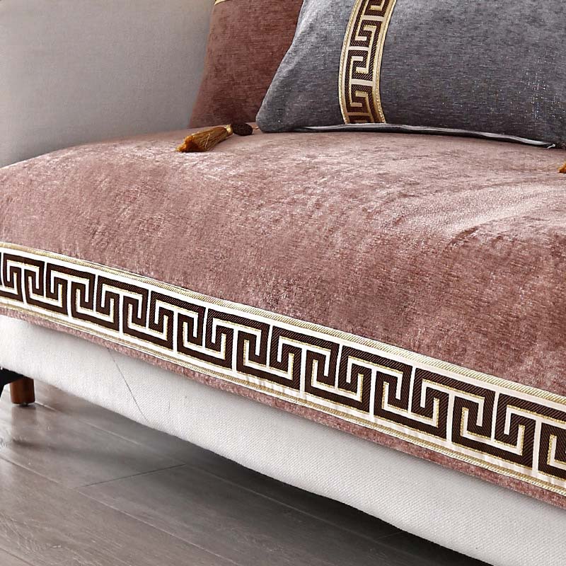 High-grade Classical Thicken Chenille Sofa Towel Modern Soft Anti-slip Sectional Sofa Cover Luxury Solid Color Couch Covers