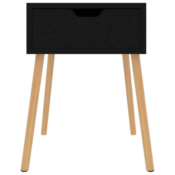 Table de chevet - Noir brillant - 40x40x56 cm - Bois d'ingénierie - 1 tiroir